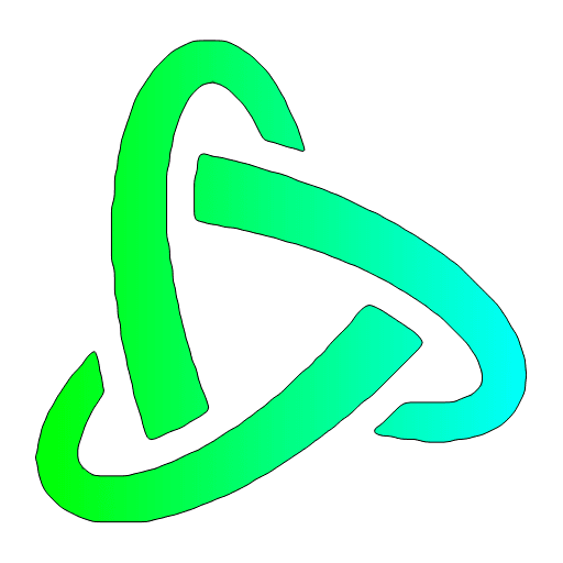 TOP KEY SHOP logo featuring three interlocking curved lines in a gradient of green and blue on a black background