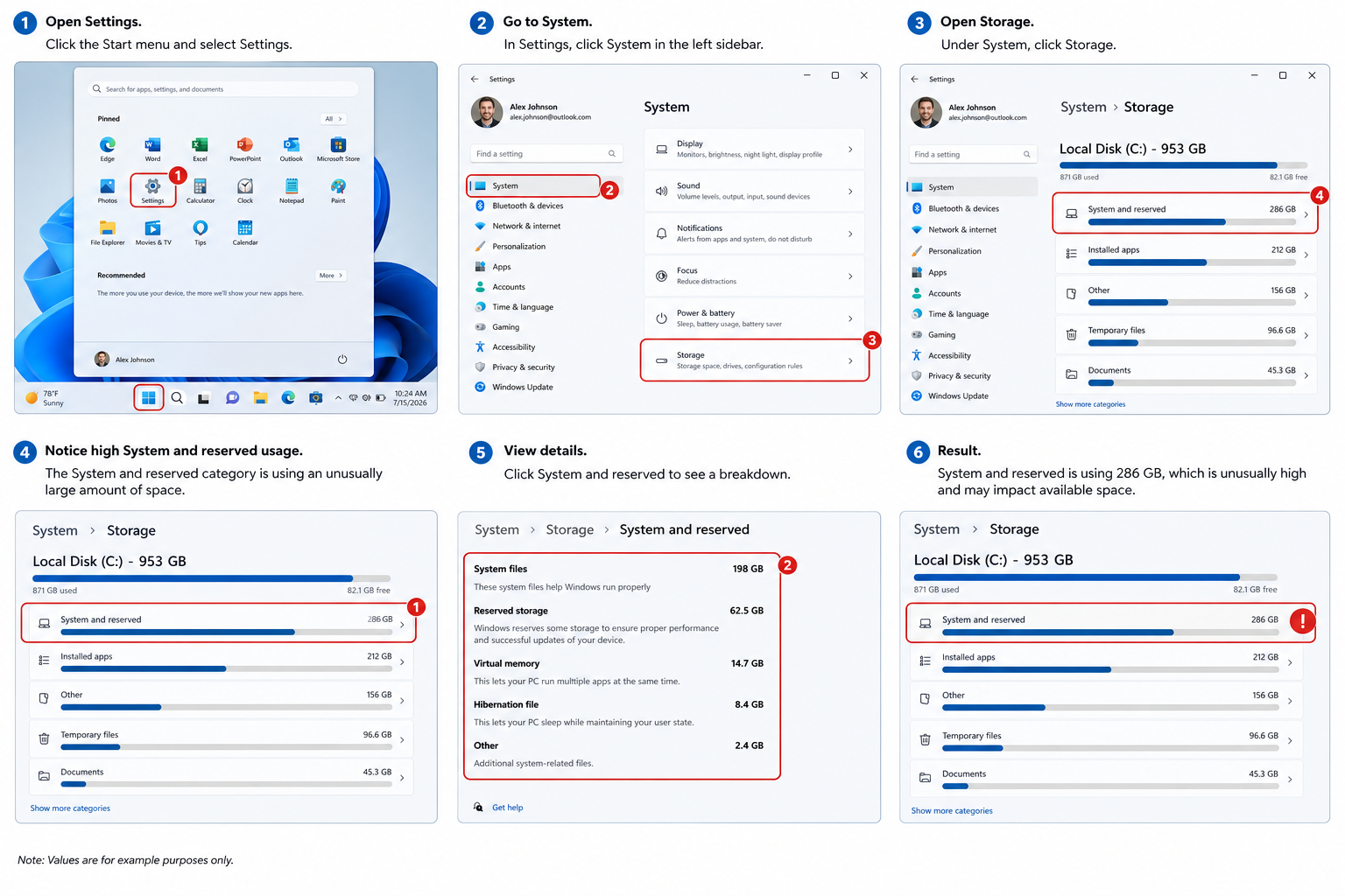How to check Windows 11 disk space bug in Storage Settings step by step