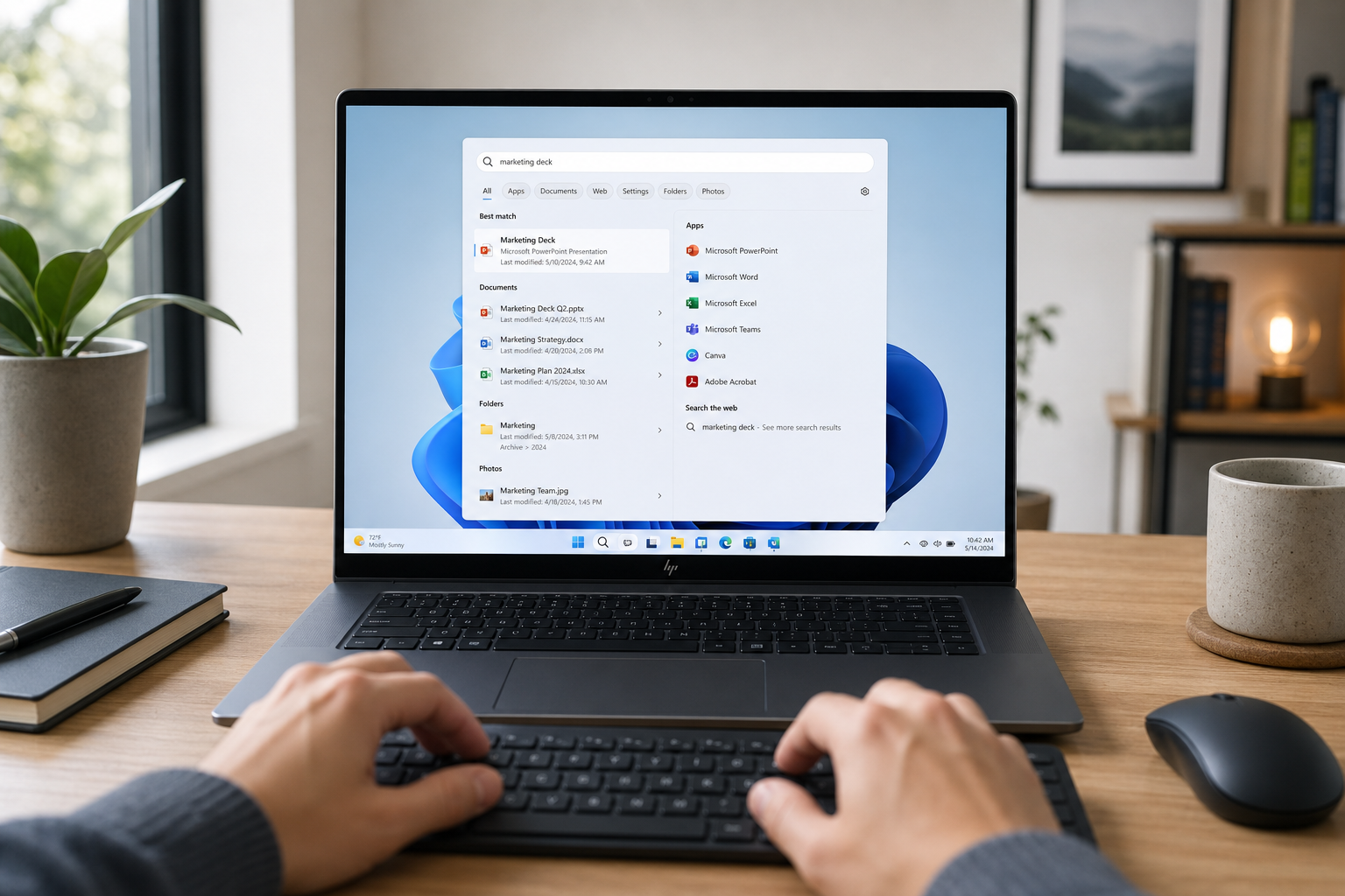 User benefiting from the Windows 11 Search cleanup update for faster file access