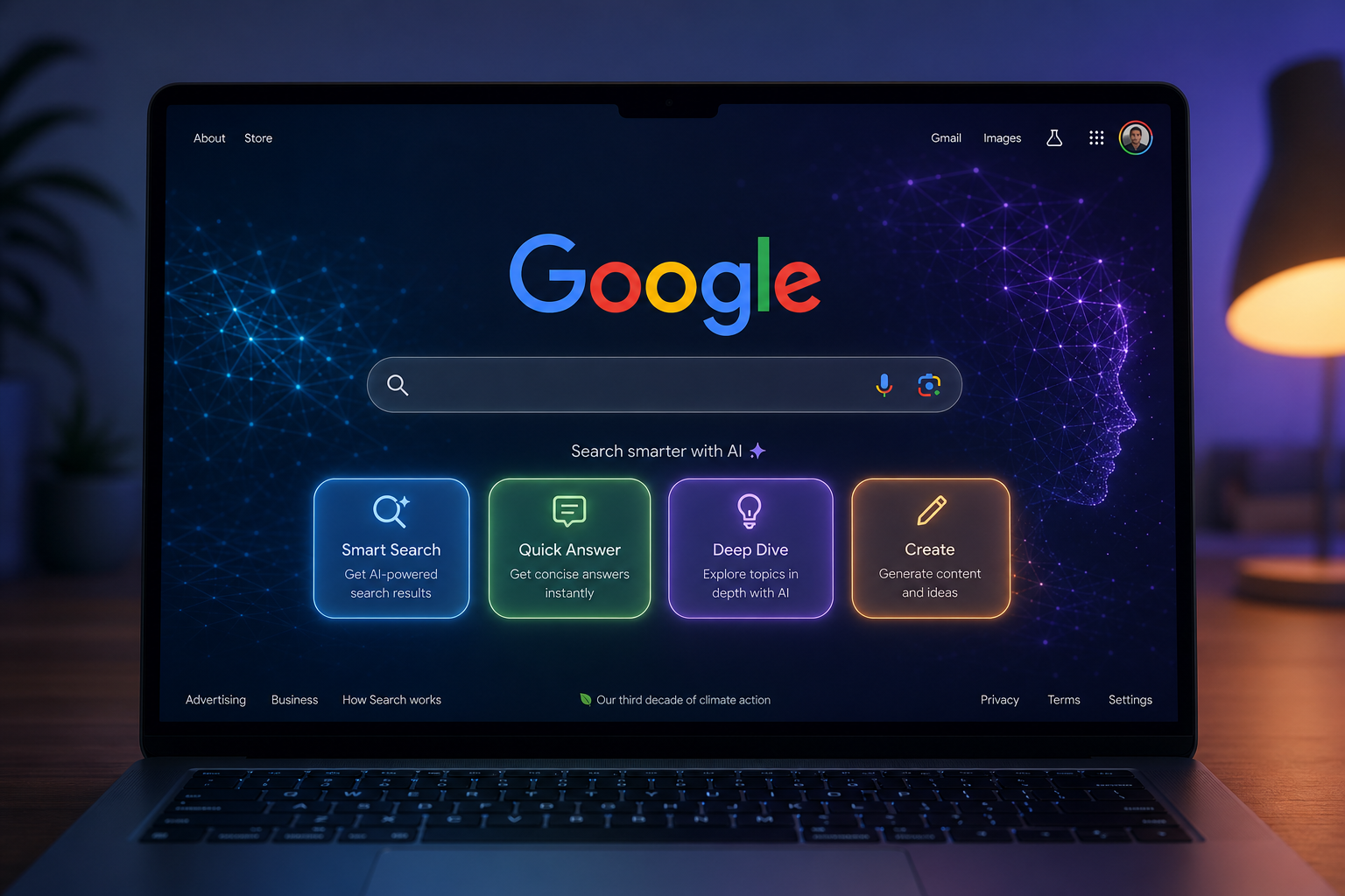 Google search button removal AI replacing classic homepage interface