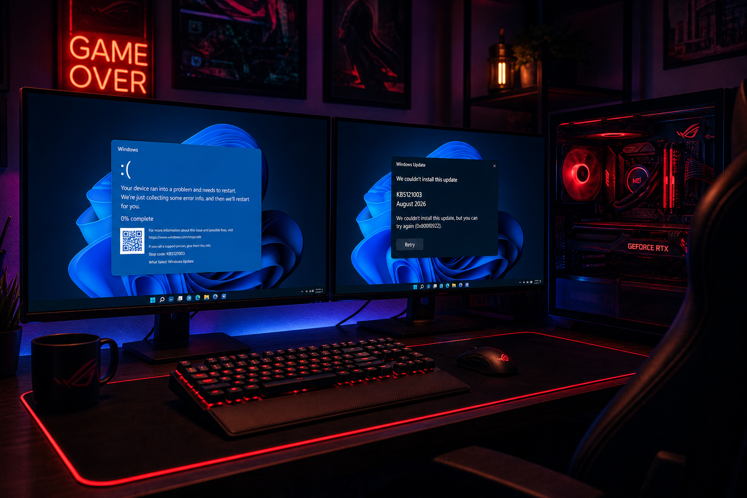 Windows 11 KB5121003 game crashes error on gaming PC setup