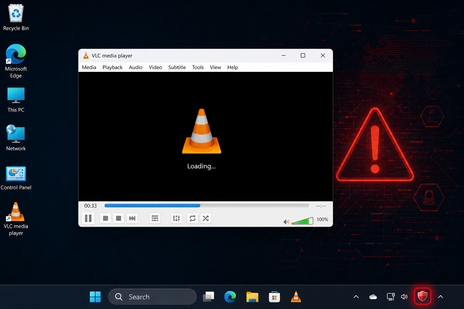 VLC media player showing VLC Windows 11 performance bug startup delay screen