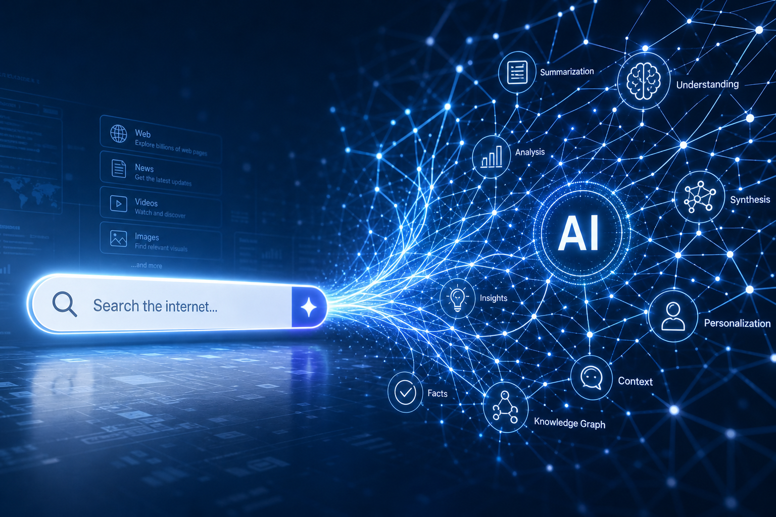 AI search button technology transforming Google homepage user experience visually