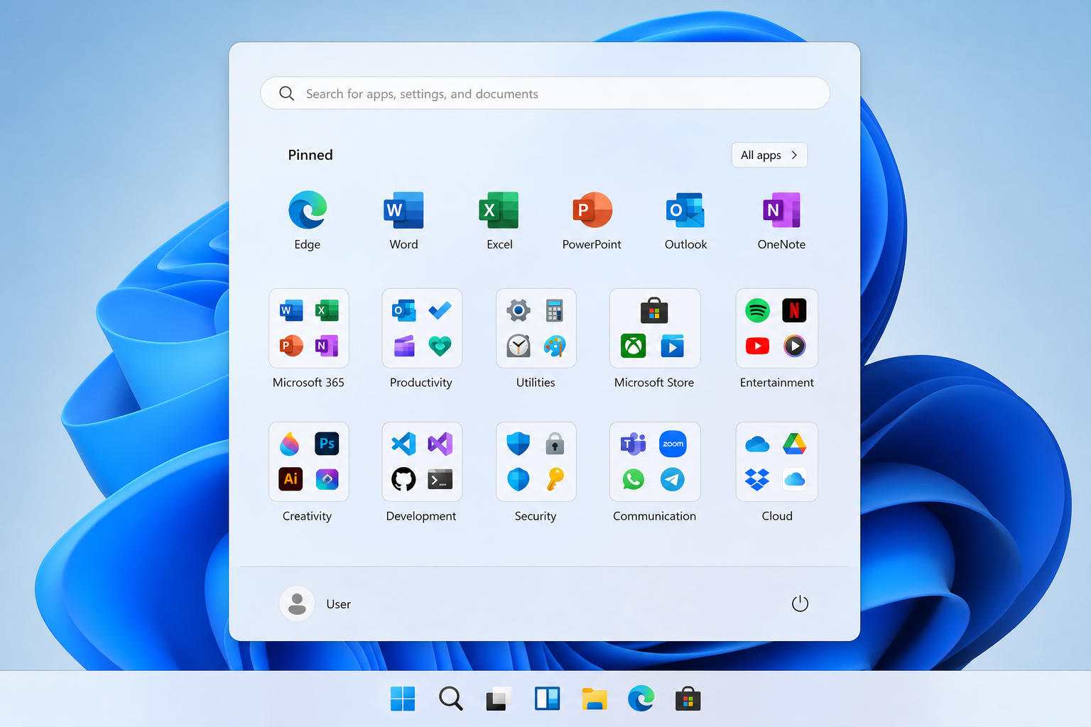 Windows 11 improvements 2026 showing customised Start menu with grouped app pins