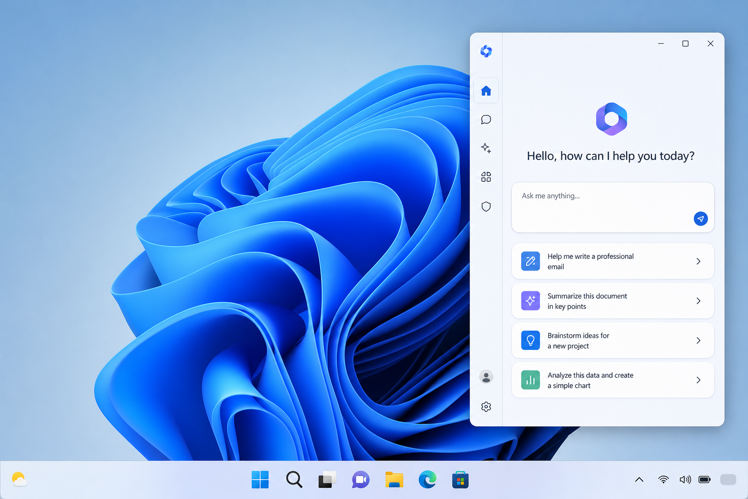 Windows 11 Gemini app setup shown on a modern desktop screen