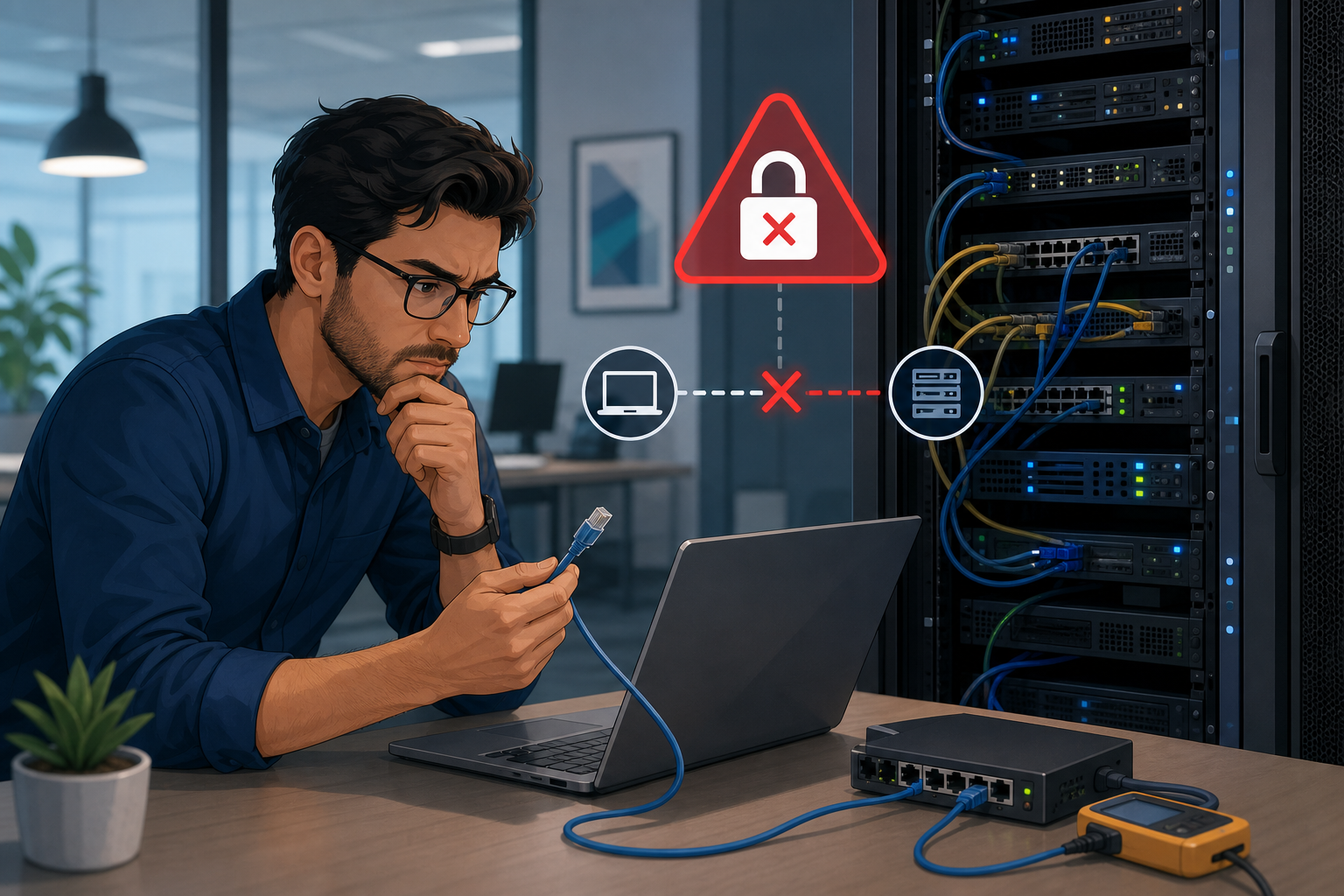 IT professional troubleshooting KB5129195 secure domain login failure on laptop
