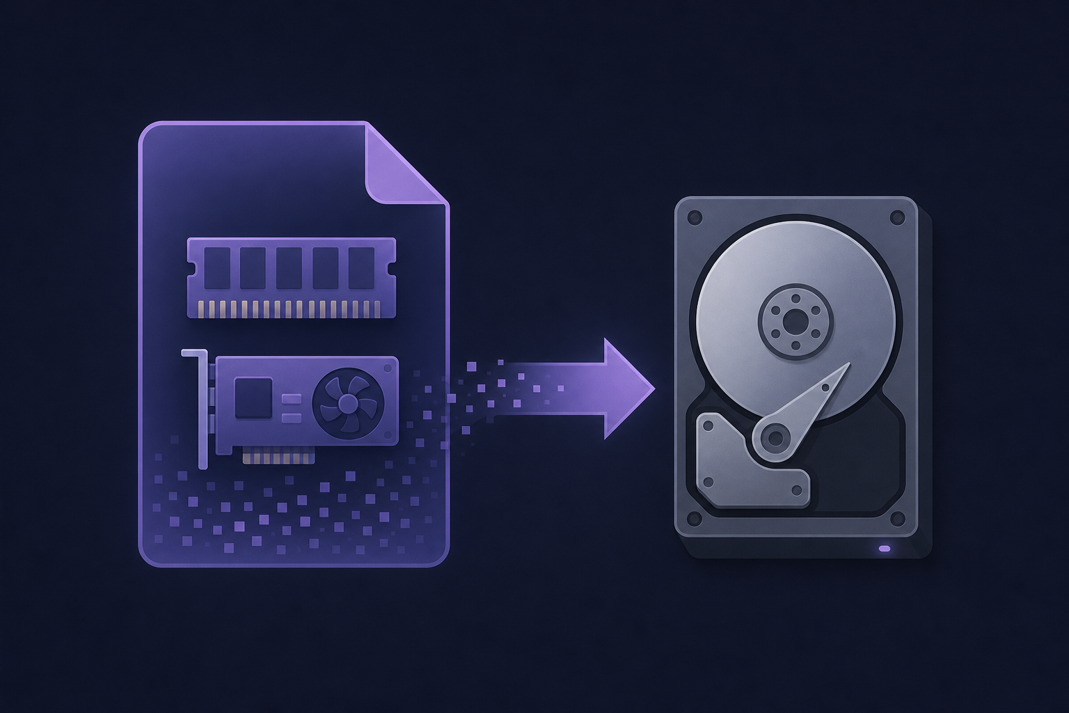 Illustration of Fast Startup saving kernel snapshot to hiberfil.sys