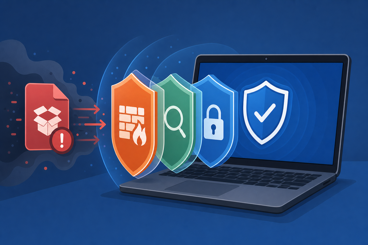 Layered antivirus protection blocking a counterfeit software installer threat