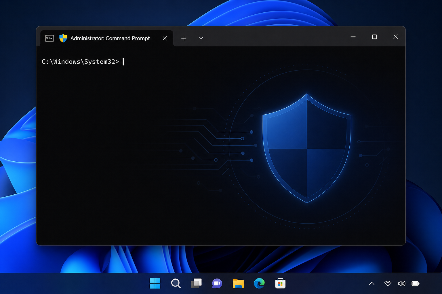 Terminal window illustrating sudo for Windows command elevation concept