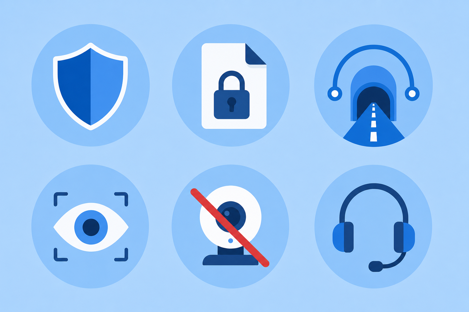 Icons representing common antivirus limitations in free software tools