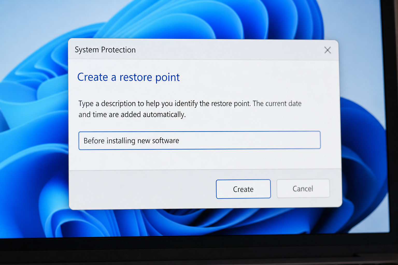 Creating a restore point before you debloat windows 11