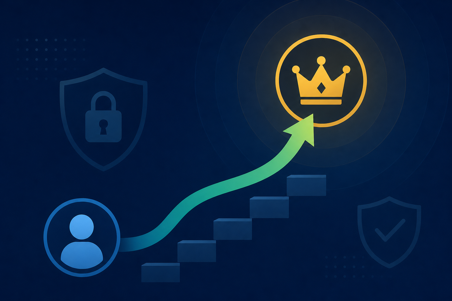 visual of privilege escalation path from user to domain admin