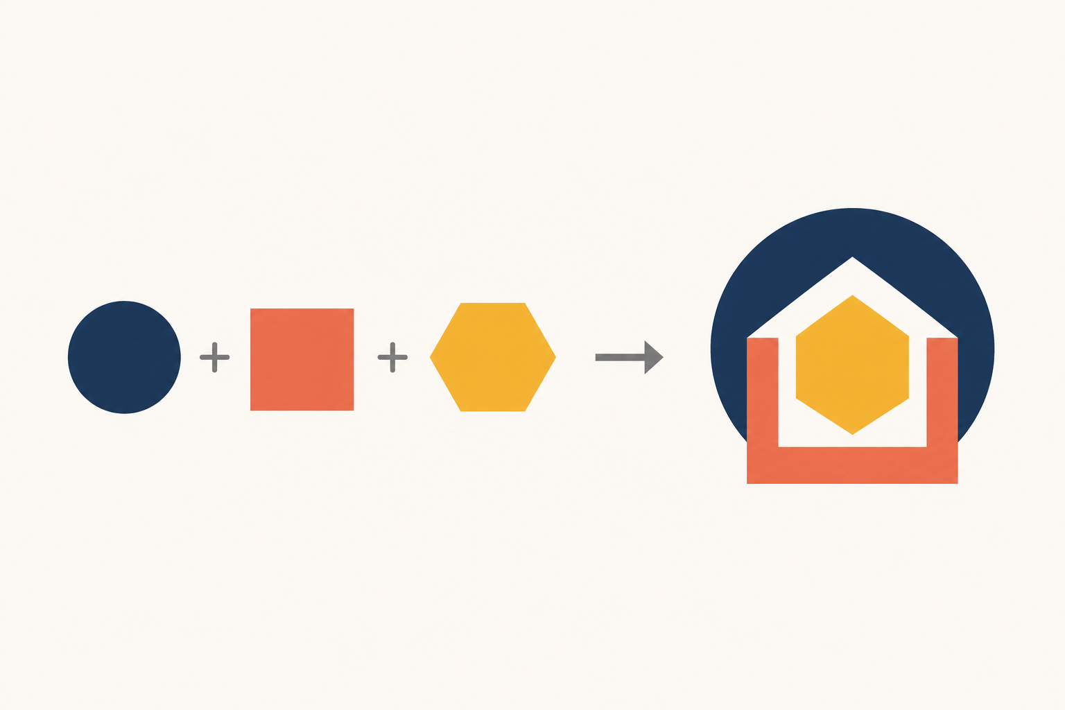 Basic vector shapes combined into a simple logo icon