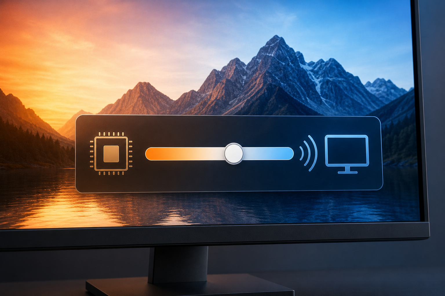 Color temperature slider illustrating cause of light flickering on monitor