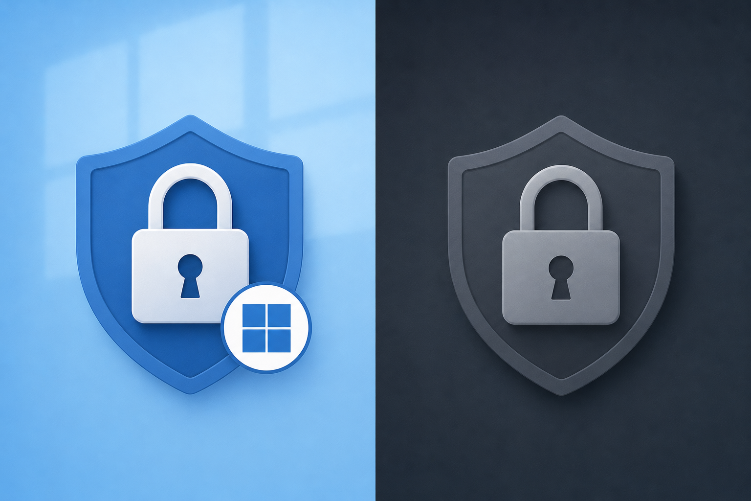 Comparison icons for native Windows sudo versus third-party tool
