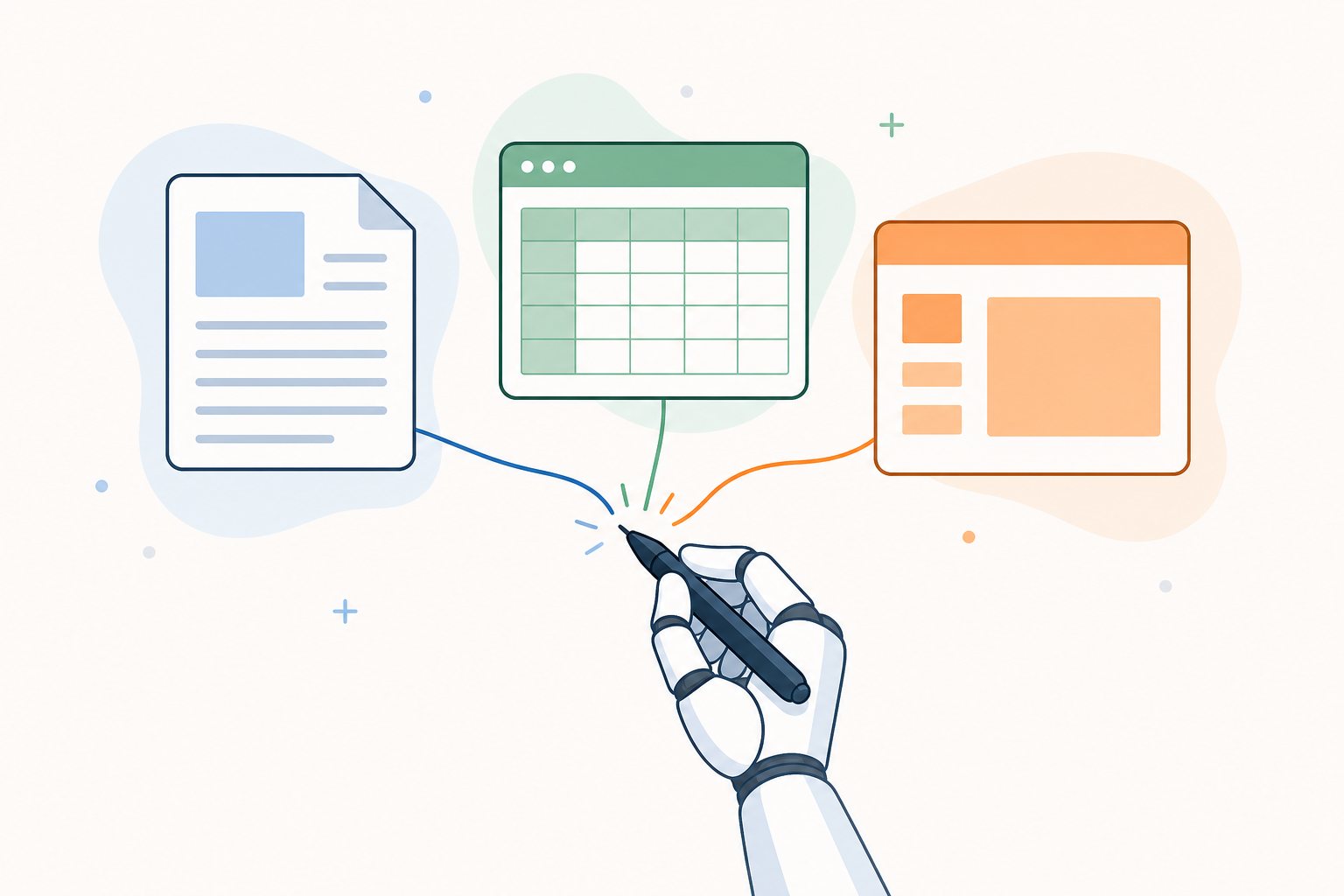 AI assistant generating AI clones of office apps interface icons